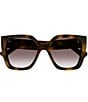 Color:Havana - Image 2 - Women's GG1300S 55mm Butterfly Tortoise Sunglasses