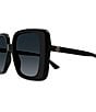 Color:Black - Image 3 - Women's GG1314S 55mm Square Black Butterfly Sunglasses
