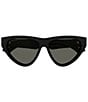 Color:Black - Image 2 - Women's GG1333S 58mm Cat Eye Sunglasses