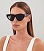 Color:Black - Image 4 - Women's GG1333S 58mm Cat Eye Sunglasses