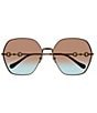 Color:Brown - Image 2 - Women's GG1335S 62mm Round Sunglasses