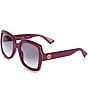 Color:Burgundy - Image 1 - Women's GG1337S 54mm Square Sunglasses