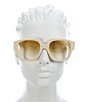 Color:Ivory - Image 2 - Women's Gg1372S 56mm Square Sunglasses
