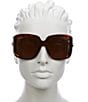 Color:Blonde Havana - Image 2 - Women's GG1402S GG Corner Havana 55mm Square Sunglasses