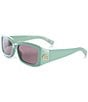 Color:Sage - Image 1 - Women's GG1403S GG Corner 54mm Rectangle Sunglasses