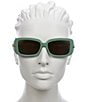 Color:Sage - Image 2 - Women's GG1403S GG Corner 54mm Rectangle Sunglasses