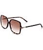 Color:Dark Havana - Image 1 - Women's GG1448SA Petite Web 59mm Havana Square Sunglasses