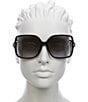 Color:Black - Image 2 - Women's GG1448SA Petite Web 59mm Square Sunglasses