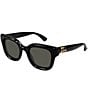 Gucci Women's GG1828S 49mm Square Sunglasses, Color:Black - Image 1
