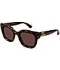 Gucci Women's GG1828S 49mm Square Sunglasses, Color:Havana - Image 1