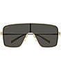 Gucci Women's Gucci Block Bending 99mm Shield Sunglasses, Color:Shiny Endura Gold/Grey - Image 2