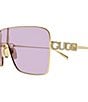 Gucci Women's Gucci Block Bending 99mm Shield Sunglasses, Color:Shiny Endura Gold/Lilac - Image 3