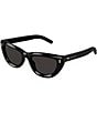Color:Black - Image 1 - Women's Gucci Rivetto 51mm Cat Eye Sunglasses