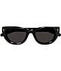 Color:Black - Image 2 - Women's Gucci Rivetto 51mm Cat Eye Sunglasses