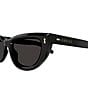 Color:Black - Image 3 - Women's Gucci Rivetto 51mm Cat Eye Sunglasses
