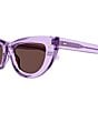 Color:Transparent Light Lilac - Image 3 - Women's Gucci Rivetto 51mm Cat Eye Sunglasses