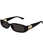 Gucci Women's Hailey 54mm Rectangle Sunglasses, Color:Shiny Black - Image 1