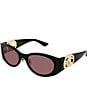 Gucci Women's Hailey Interlocking G 55mm GG2123 Oval Sunglasses - Image 1