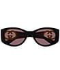 Gucci Women's Hailey Interlocking G 55mm GG2123 Oval Sunglasses - Image 2