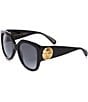 Color:Black - Image 1 - Women's Le Bouton 54mm Square Sunglasses