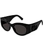 Color:Shiny Black - Image 1 - Women's Marmont Monocolor 53mm Round Sunglasses