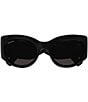 Color:Shiny Black - Image 2 - Women's Marmont Monocolor 53mm Round Sunglasses