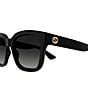 Color:Black - Image 3 - Women's Minimal 54mm Square Sunglasses