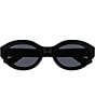 Gucci Women's Minimal GG 53mm Oval Sunglasses, Color:Shiny Black - Image 2