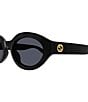 Gucci Women's Minimal GG 53mm Oval Sunglasses, Color:Shiny Black - Image 3