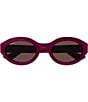 Gucci Women's Minimal GG 53mm Oval Sunglasses, Color:Shiny Opal Cyclamen - Image 2