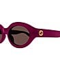 Gucci Women's Minimal GG 53mm Oval Sunglasses, Color:Shiny Opal Cyclamen - Image 3