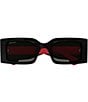 Gucci Women's New Pop Web 52mm Rectangle Sunglasses, Color:Shiny Black - Image 2