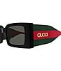 Gucci Women's New Pop Web 52mm Rectangle Sunglasses, Color:Shiny Black - Image 3