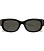 Gucci Women's Oblique 54mm Round Sunglasses, Color:Shiny Black/Ivory - Image 2