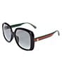 Color:Black - Image 1 - Women's Black Square 56mm Sunglasses