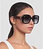 Gucci Women's Black Square 56mm Sunglasses - Image 3