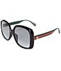 Gucci Women's Black Square 56mm Sunglasses - Image 1