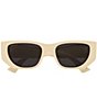 Gucci Women's Subtle Web 53mm Cat Eye Sunglasses, Color:Shiny Solid Ivory/Grey - Image 2