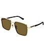 Gucci Women's Subtle Web 60mm Square Sunglasses, Color:Shiny Endura Gold/Brown - Image 1