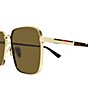 Gucci Women's Subtle Web 60mm Square Sunglasses, Color:Shiny Endura Gold/Brown - Image 3