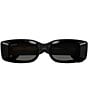Color:Black - Image 2 - Women's Thickness 53mm Rectangle Sunglasses