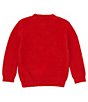 Color:Cherry Love - Image 2 - Little Girls 2T-Long Sleeve Guess Heart Fuzz Sweater