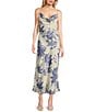 Guess Sleeveless Spaghetti Strap Akilina Floral Printed Dress, Color:Light Blue - Image 1