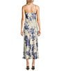 Guess Sleeveless Spaghetti Strap Akilina Floral Printed Dress, Color:Light Blue - Image 2