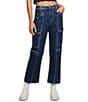 Guess 80s High Rise Cargo Jeans, Color:Oxford - Image 1