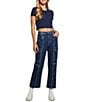 Guess 80s High Rise Cargo Jeans, Color:Oxford - Image 3