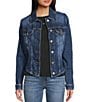 Guess Annalise Long Sleeve Denim Shacket, Color:Blue - Image 3