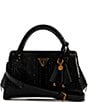 Guess Annita Snake Embossed Small Girlfriend Satchel Bag, Color:Black - Image 1