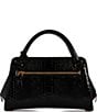 Guess Annita Snake Embossed Small Girlfriend Satchel Bag, Color:Black - Image 2