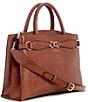 Guess Arlena Girlfriend Lizard Satchel Bag, Color:Cognac - Image 4